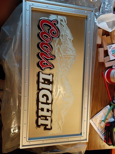 Vtg coors light beer mirror - coors,