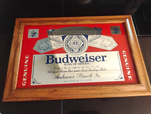 Vintage budweiser beer mirror - vintage,
